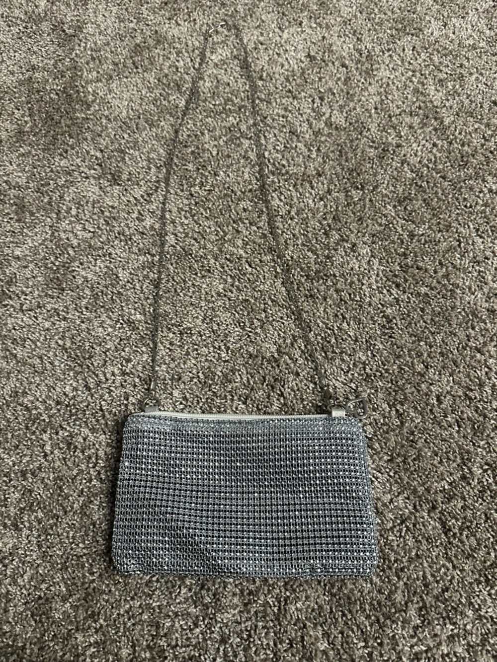 Silver Mesh Chain Shoulder Bag